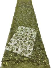 Affordable high quality lace fabric with beads pearls and sequins wedding dress lace fabric