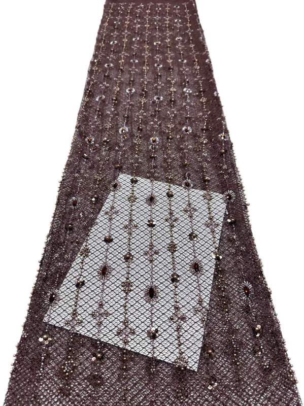 Affordable high quality lace fabric with beads pearls and sequins wedding dress lace fabric