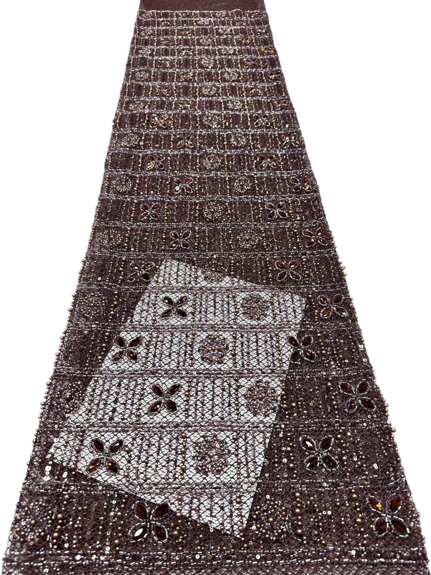 Affordable high quality lace fabric with beads pearls and sequins wedding dress lace fabric