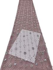 Affordable high quality lace fabric with beads pearls and sequins wedding dress lace fabric