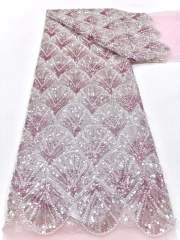 Affordable high quality lace fabric with beads pearls and sequins wedding dress lace fabric