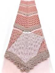 Affordable high quality lace fabric with beads pearls and sequins wedding dress lace fabric