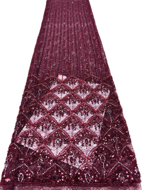 Affordable high quality lace fabric with beads pearls and sequins wedding dress lace fabric