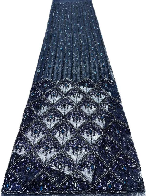Affordable high quality lace fabric with beads pearls and sequins wedding dress lace fabric