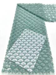 Affordable high quality lace fabric with beads pearls and sequins wedding dress lace fabric