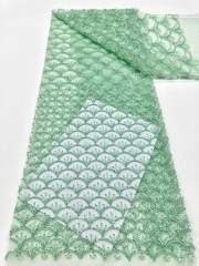 Affordable high quality lace fabric with beads pearls and sequins wedding dress lace fabric