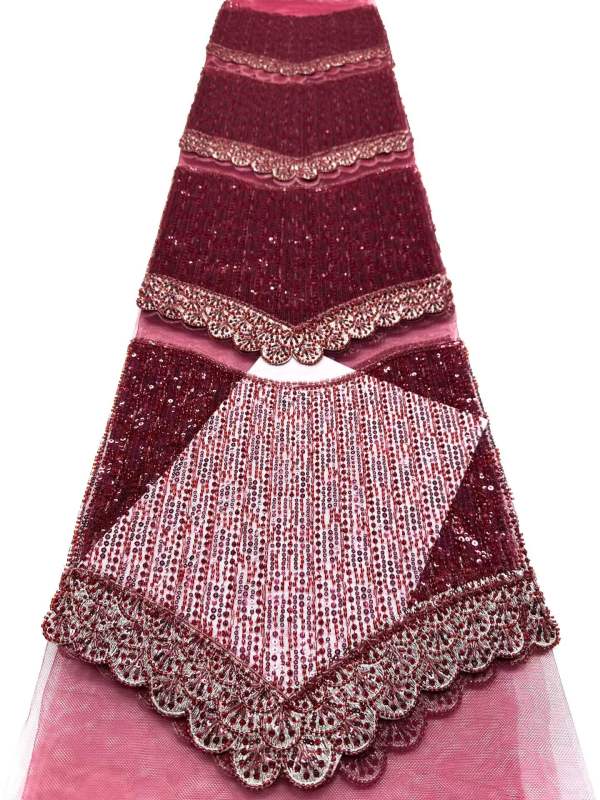 Affordable high quality lace fabric with beads pearls and sequins wedding dress lace fabric
