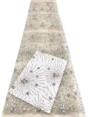 Affordable high quality lace fabric with beads pearls and sequins wedding dress lace fabric