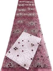 Affordable high quality lace fabric with beads pearls and sequins wedding dress lace fabric