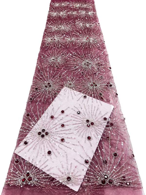 Affordable high quality lace fabric with beads pearls and sequins wedding dress lace fabric
