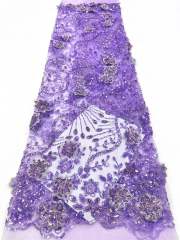 Affordable high quality lace fabric with beads pearls and sequins wedding dress lace fabric