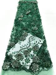 Affordable high quality lace fabric with beads pearls and sequins wedding dress lace fabric