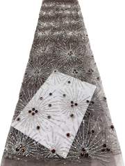 Affordable high quality lace fabric with beads pearls and sequins wedding dress lace fabric