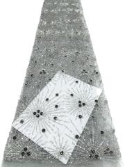 Affordable high quality lace fabric with beads pearls and sequins wedding dress lace fabric