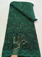 Affordable high quality lace fabric with beads pearls and sequins wedding dress lace fabric