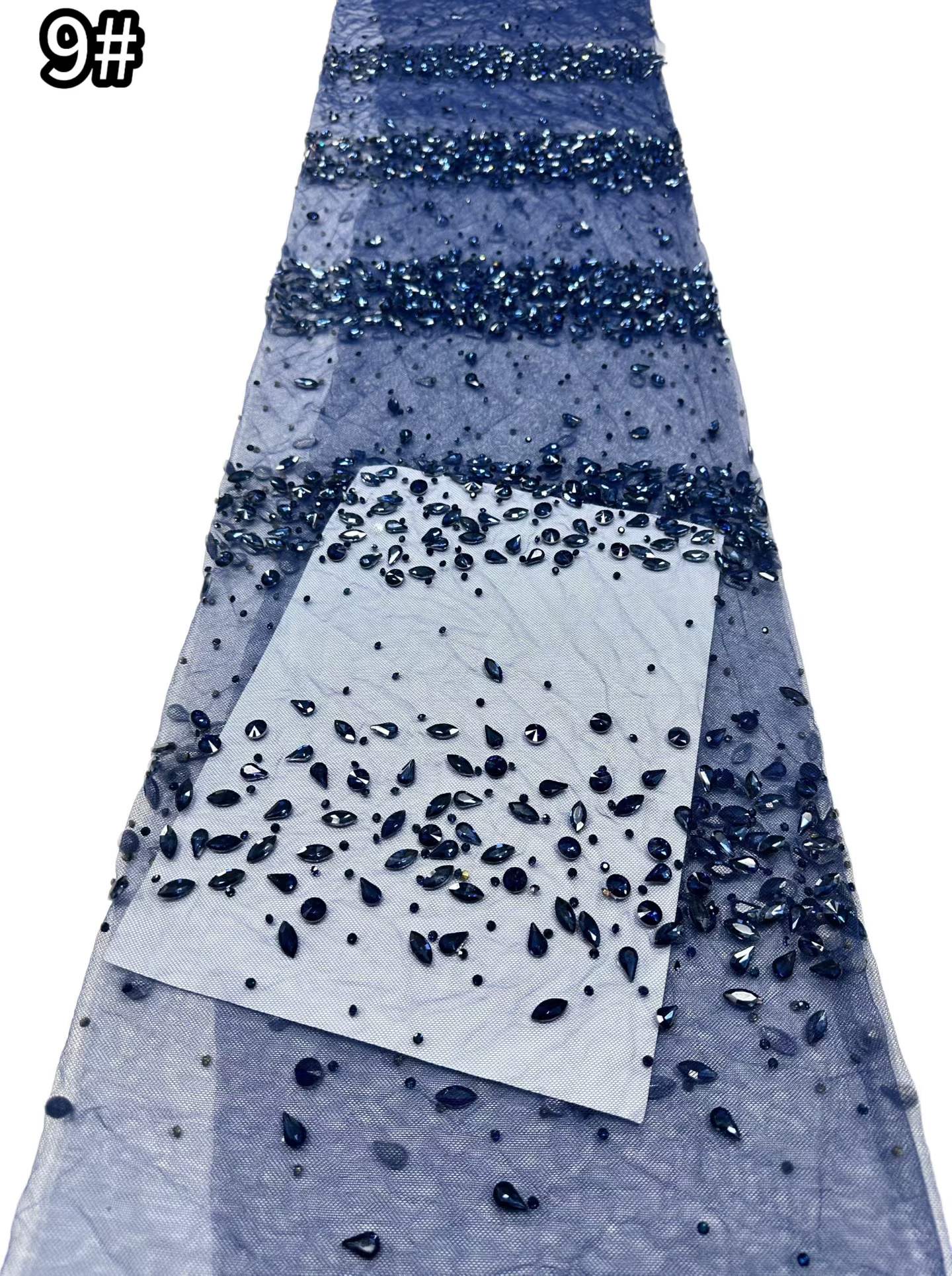 Affordable high quality lace fabric with beads pearls and sequins wedding dress lace fabric