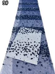Affordable high quality lace fabric with beads pearls and sequins wedding dress lace fabric