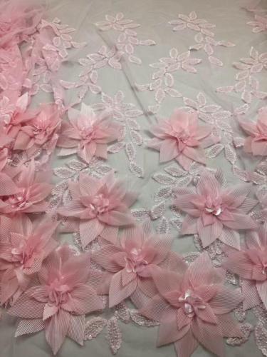 Affordable high quality lace fabric with beads pearls and sequins wedding dress lace fabric