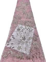 Affordable high quality lace fabric with beads pearls and sequins wedding dress lace fabric