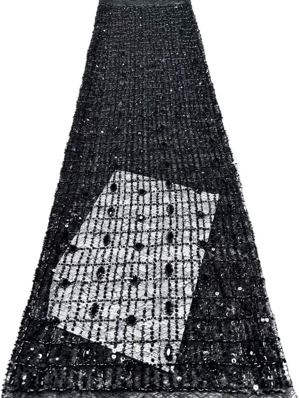 Affordable high quality lace fabric with beads pearls and sequins wedding dress lace fabric