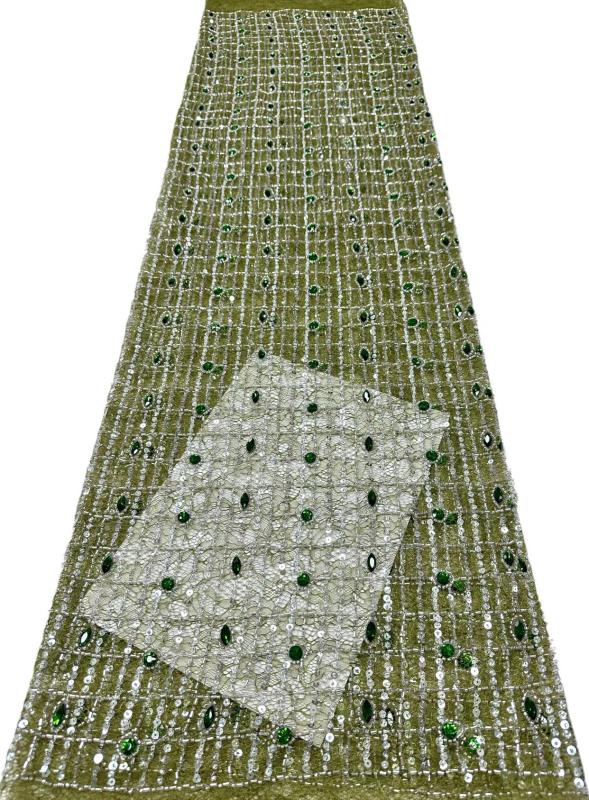 Affordable high quality lace fabric with beads pearls and sequins wedding dress lace fabric