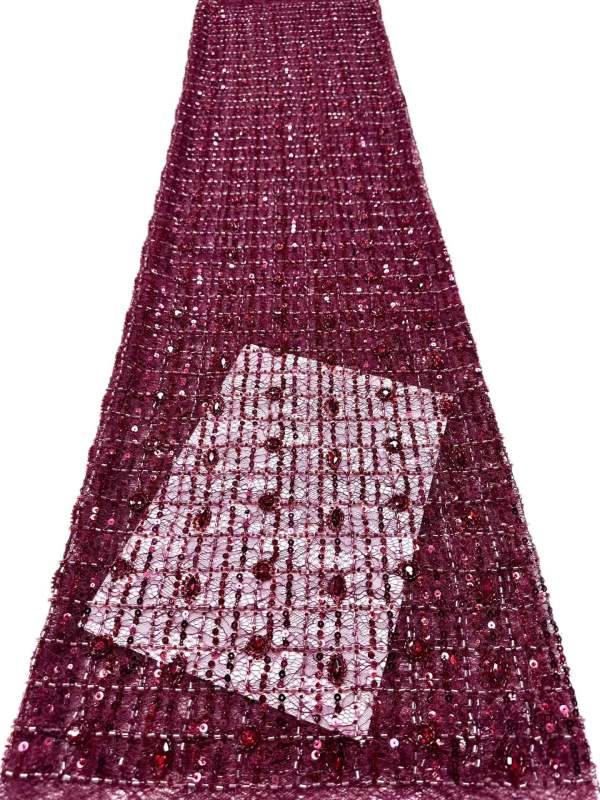 Affordable high quality lace fabric with beads pearls and sequins wedding dress lace fabric