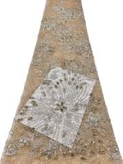 Affordable high quality lace fabric with beads pearls and sequins wedding dress lace fabric