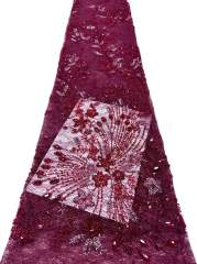 Affordable high quality lace fabric with beads pearls and sequins wedding dress lace fabric