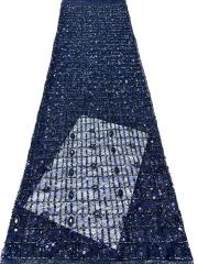 Affordable high quality lace fabric with beads pearls and sequins wedding dress lace fabric