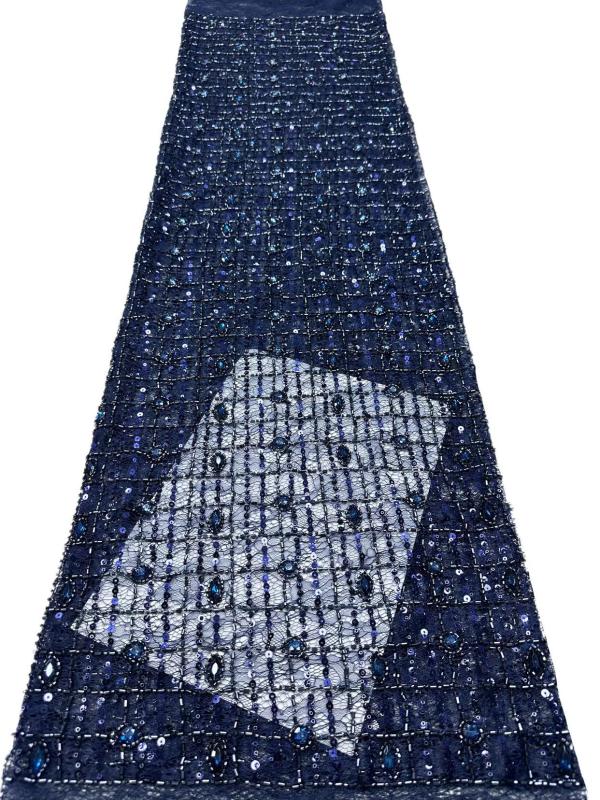 Affordable high quality lace fabric with beads pearls and sequins wedding dress lace fabric