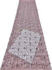 Affordable high quality lace fabric with beads pearls and sequins wedding dress lace fabric