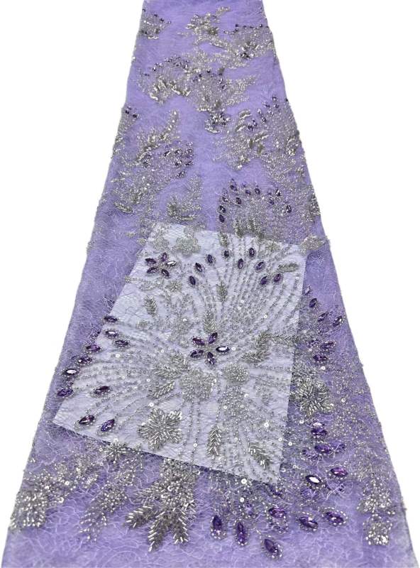 Affordable high quality lace fabric with beads pearls and sequins wedding dress lace fabric