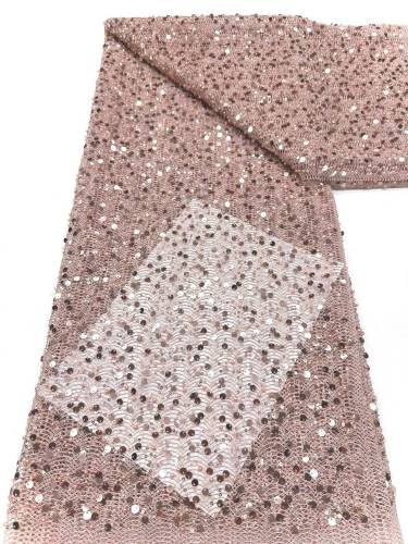Affordable high quality lace fabric with beads pearls and sequins wedding dress lace fabric