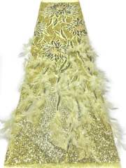Affordable high quality lace fabric with beads pearls and sequins wedding dress lace fabric