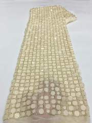 Affordable high quality lace fabric with beads pearls and sequins wedding dress lace fabric