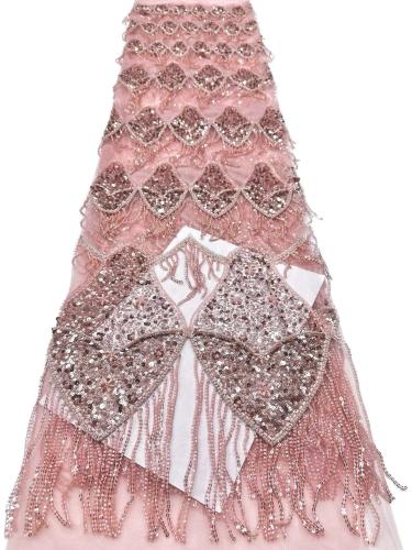 Hot-sale French textiles embroidery with sequin lace fabric suitable for sublimation