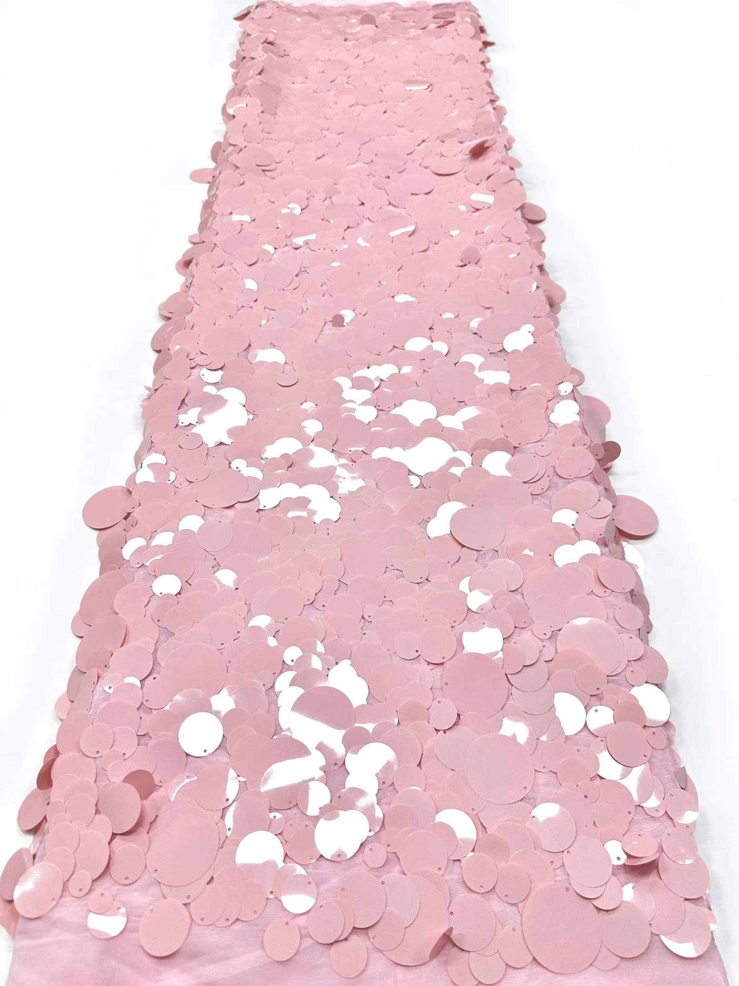 Hot-sale French textiles embroidery with sequin lace fabric suitable for sublimation