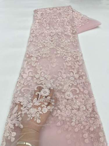 Hot-sale French textiles embroidery with sequin lace fabric suitable for sublimation