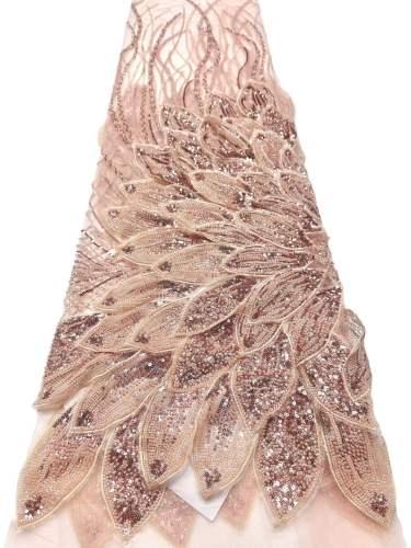 Hot-sale French textiles embroidery with sequin lace fabric suitable for sublimation