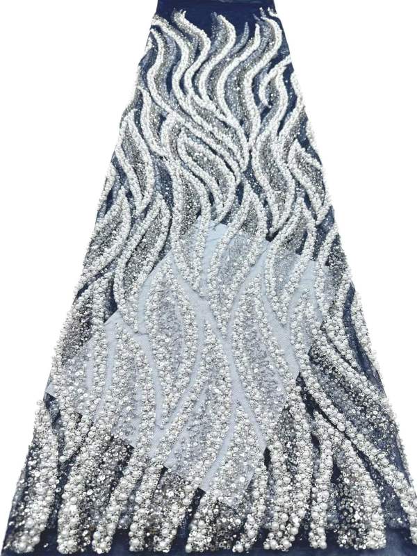 European style sequins embroidered wedding high density lace dress