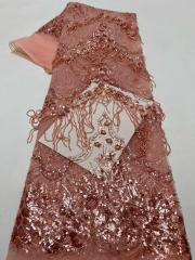 European style sequins embroidered wedding high density lace dress
