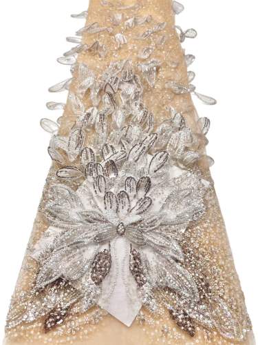 European style sequins embroidered wedding high density lace dress