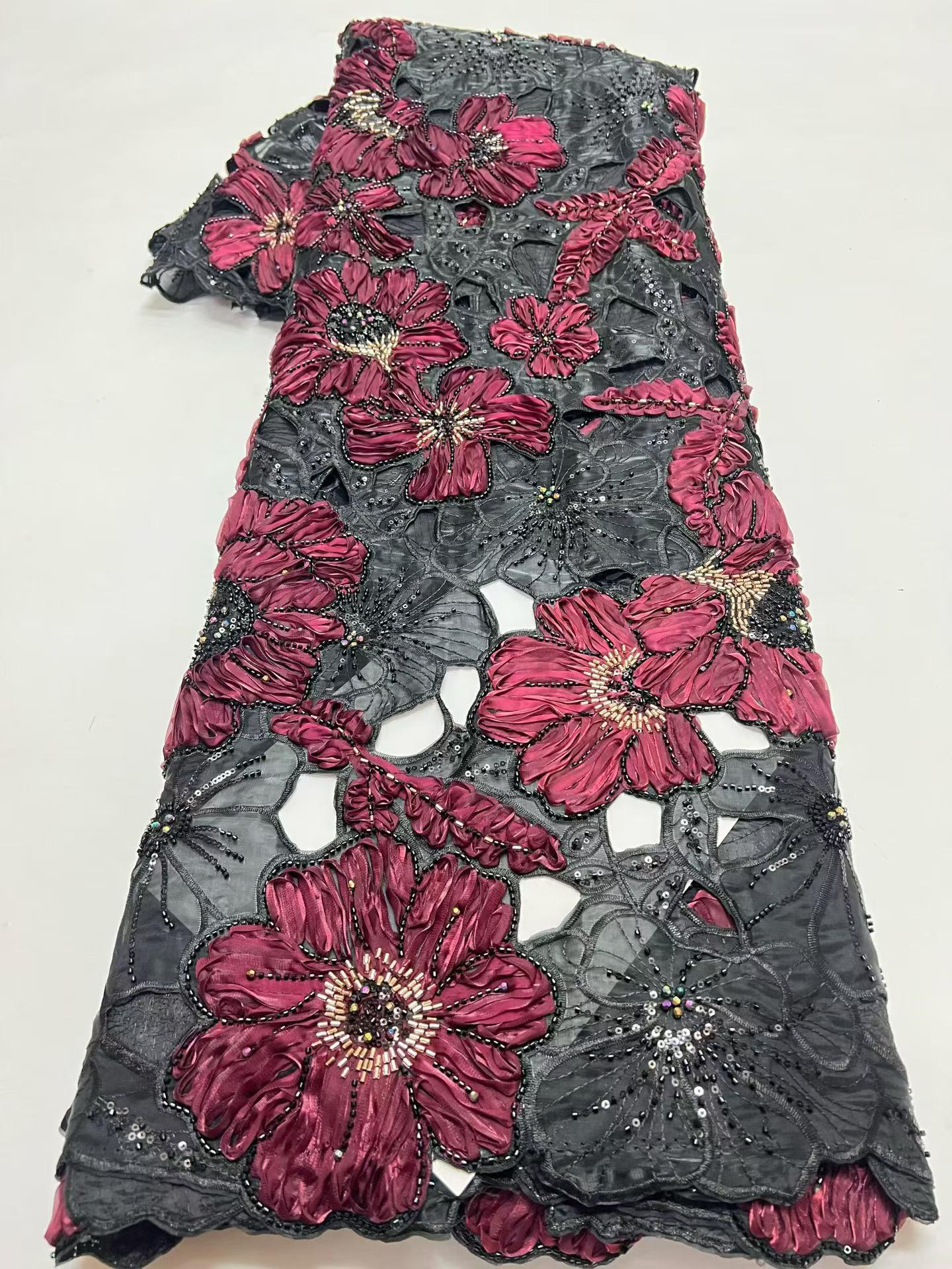 European style sequins embroidered wedding high density lace dress