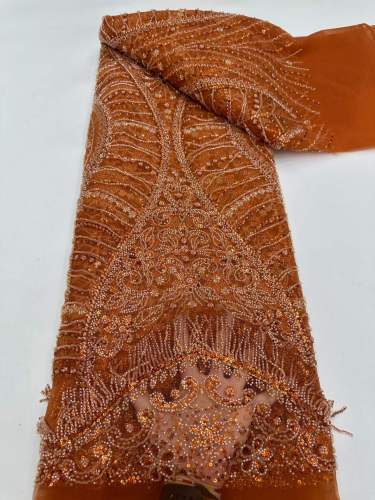 Hot-sale French textiles embroidery with sequin lace fabric suitable for sublimation