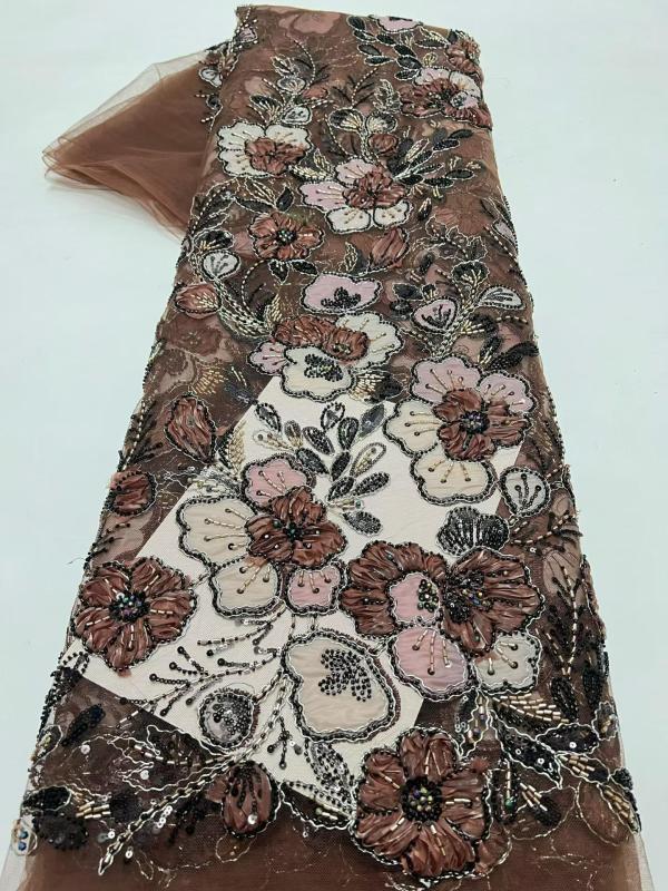 European style sequins embroidered wedding high density lace dress