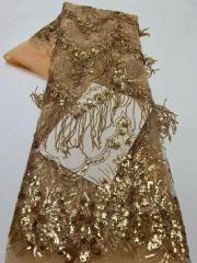 European style sequins embroidered wedding high density lace dress
