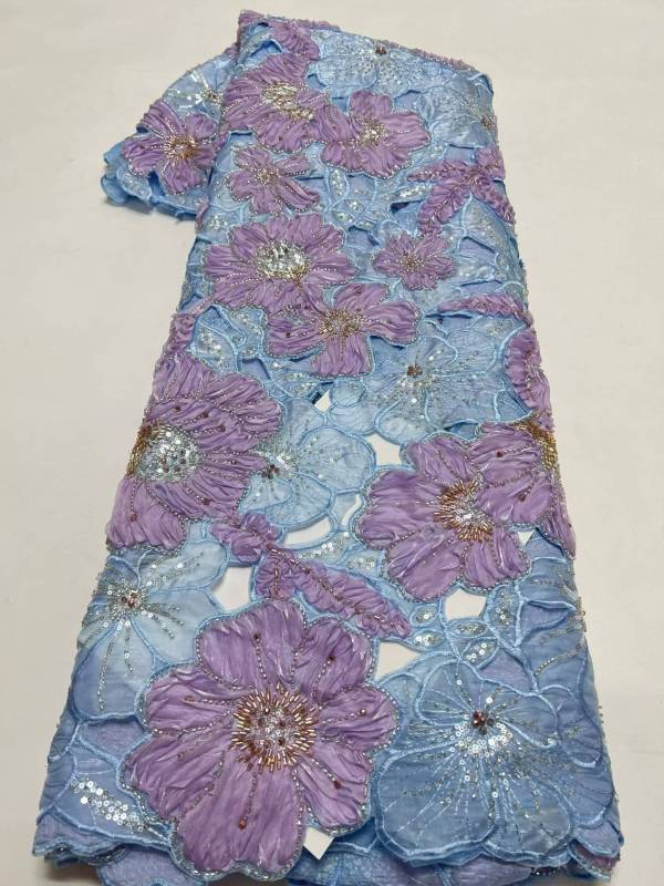 European style sequins embroidered wedding high density lace dress