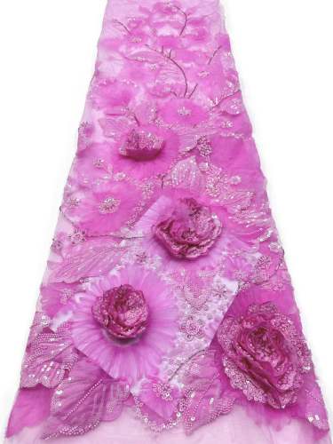 Shiny bridal tulle lace with heavy beads and pearls luxury crystal sequins lace for wedding dress