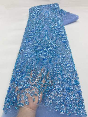 Hot-sale French textiles embroidery with sequin lace fabric suitable for sublimation