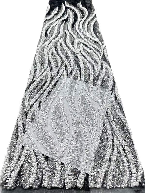 European style sequins embroidered wedding high density lace dress
